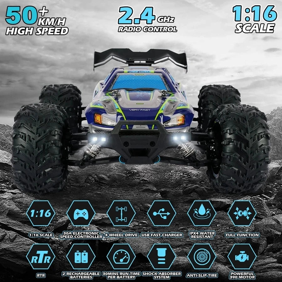 Oike 4WD Remote Control Car Off Road 4x4 RC Car High Speed Buggy Truck Super Brushless 50 or 80KM/H Fast Drift Racing Toy Gift
