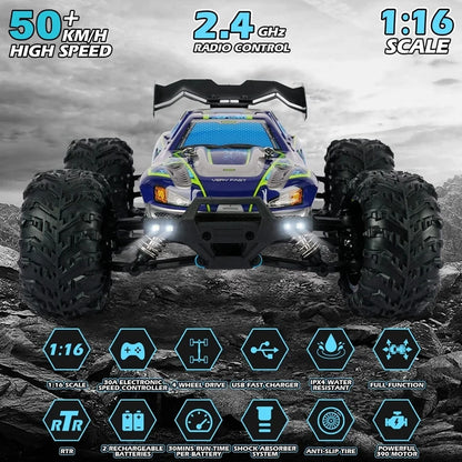 Oike 4WD Remote Control Car Off Road 4x4 RC Car High Speed Buggy Truck Super Brushless 50 or 80KM/H Fast Drift Racing Toy Gift