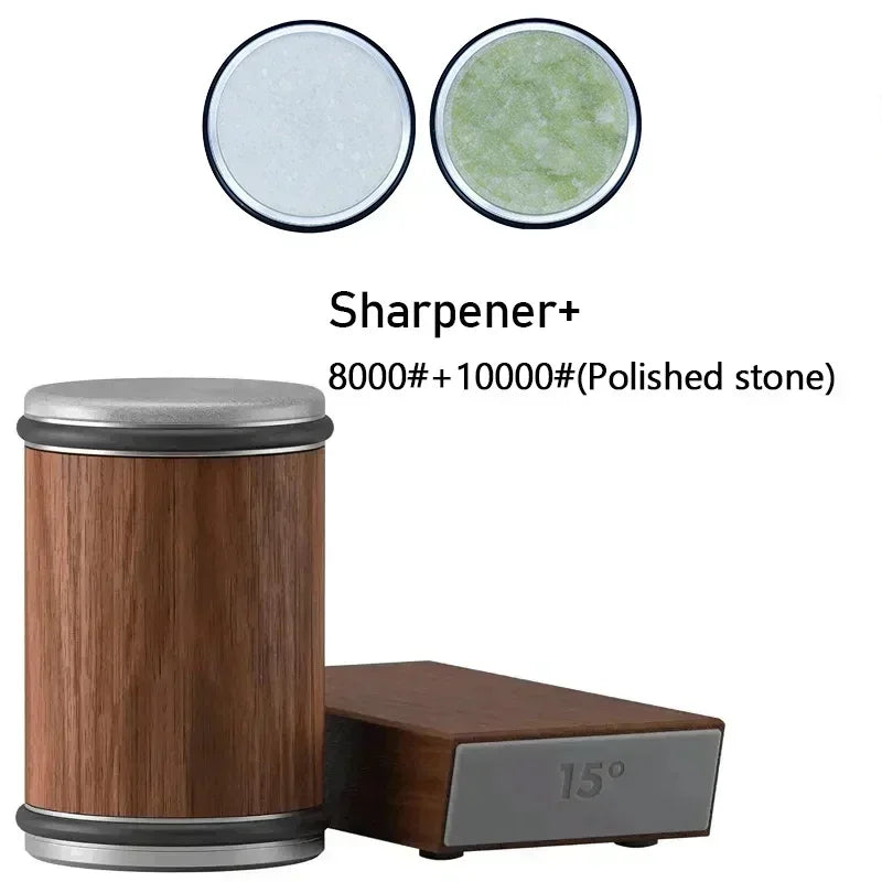 Rolling Knife Sharpener Magnetic Knife Holder Diamond Sharpening Stone Kit with 15 and 20 Degrees Angle Roller Kitchen Accessory