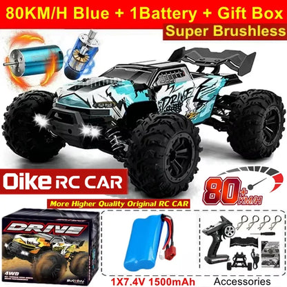 Oike 4WD Remote Control Car Off Road 4x4 RC Car High Speed Buggy Truck Super Brushless 50 or 80KM/H Fast Drift Racing Toy Gift