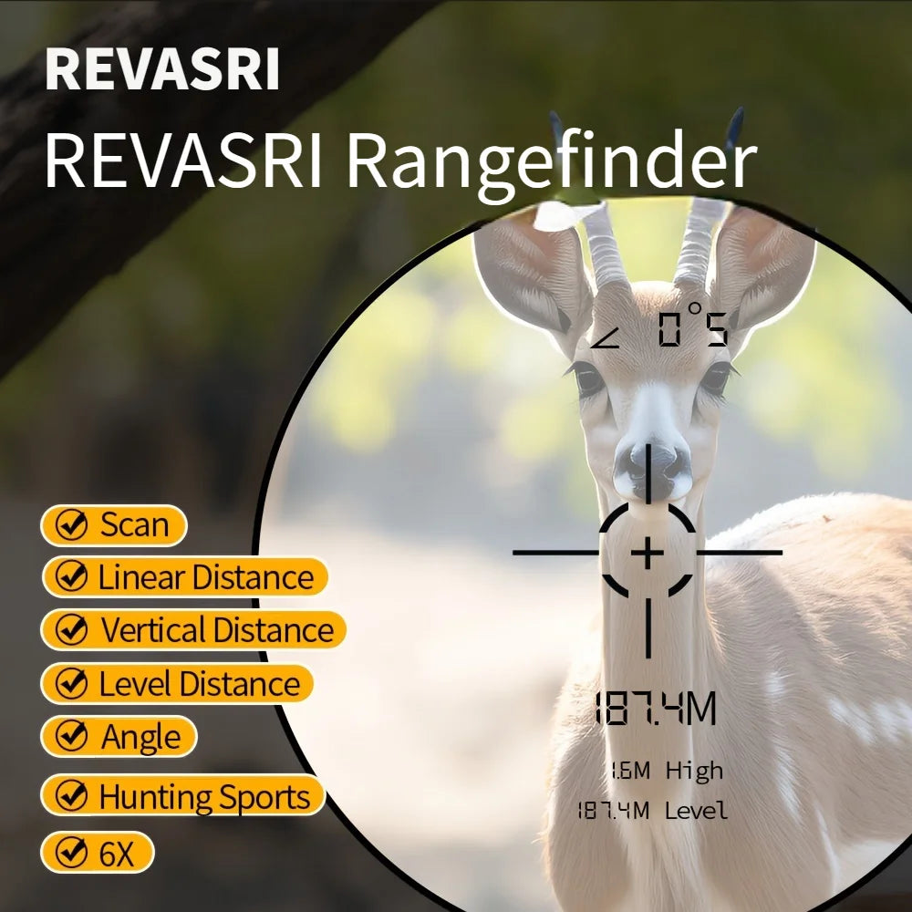 REVASRI Hunting Laser Rangefinder 1000M with Type-C Rechargeable Hunting Range Finder with Target Acquisition Technology