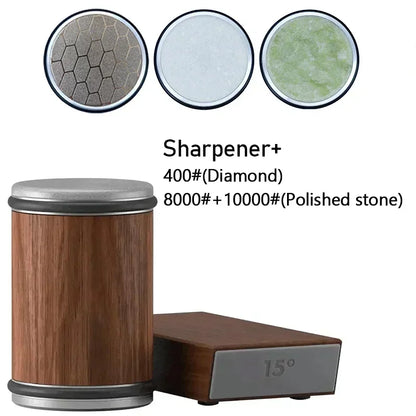 Rolling Knife Sharpener Magnetic Knife Holder Diamond Sharpening Stone Kit with 15 and 20 Degrees Angle Roller Kitchen Accessory