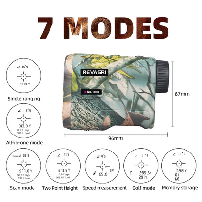 REVASRI Hunting Laser Rangefinder 1000M with Type-C Rechargeable Hunting Range Finder with Target Acquisition Technology