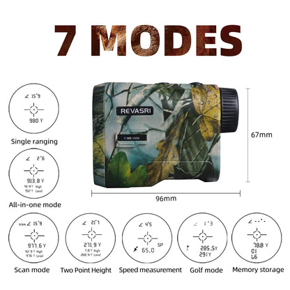 REVASRI Hunting Laser Rangefinder 1000M with Type-C Rechargeable Hunting Range Finder with Target Acquisition Technology