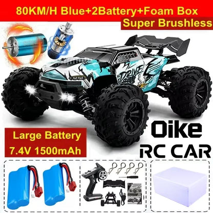 Oike 4WD Remote Control Car Off Road 4x4 RC Car High Speed Buggy Truck Super Brushless 50 or 80KM/H Fast Drift Racing Toy Gift