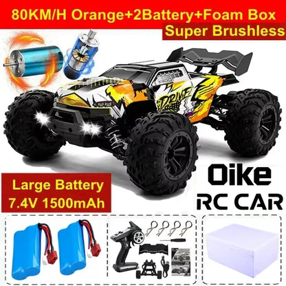 Oike 4WD Remote Control Car Off Road 4x4 RC Car High Speed Buggy Truck Super Brushless 50 or 80KM/H Fast Drift Racing Toy Gift
