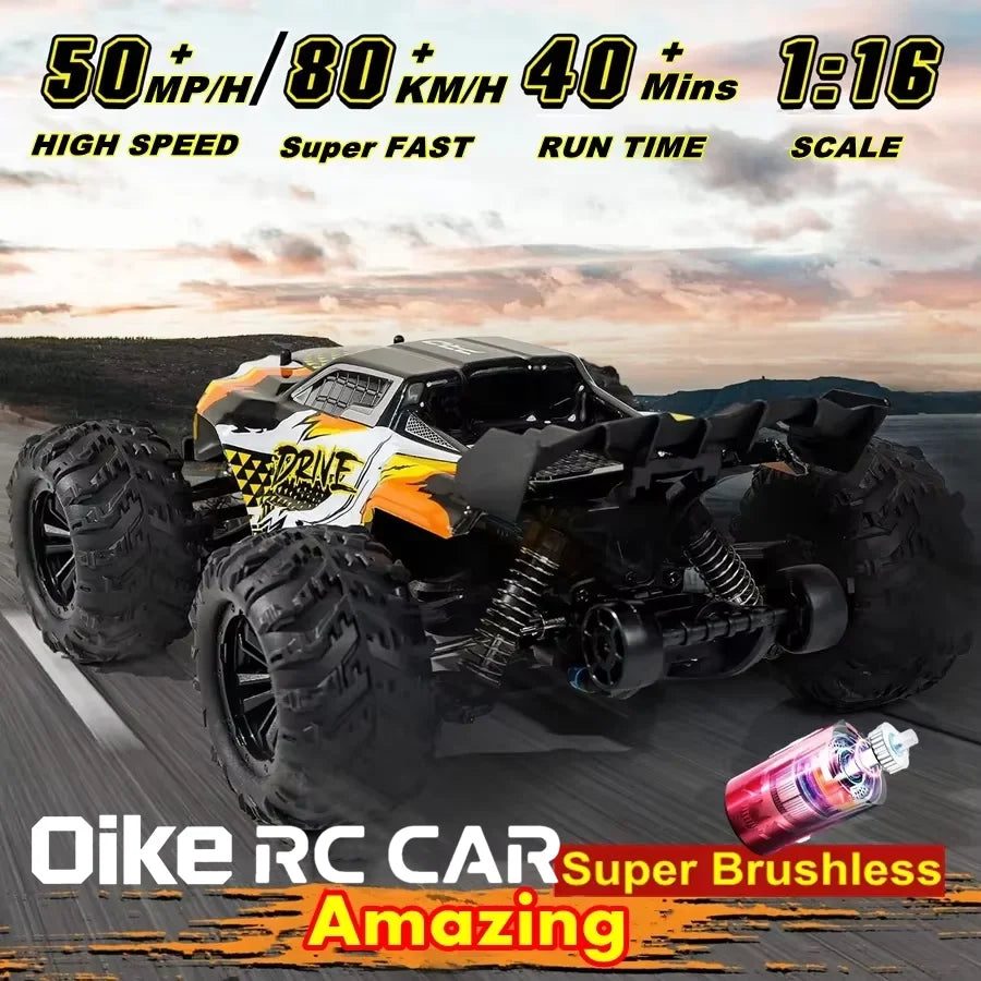 Oike 4WD Remote Control Car Off Road 4x4 RC Car High Speed Buggy Truck Super Brushless 50 or 80KM/H Fast Drift Racing Toy Gift