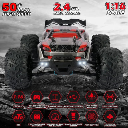 Oike 4WD Remote Control Car Off Road 4x4 RC Car High Speed Buggy Truck Super Brushless 50 or 80KM/H Fast Drift Racing Toy Gift