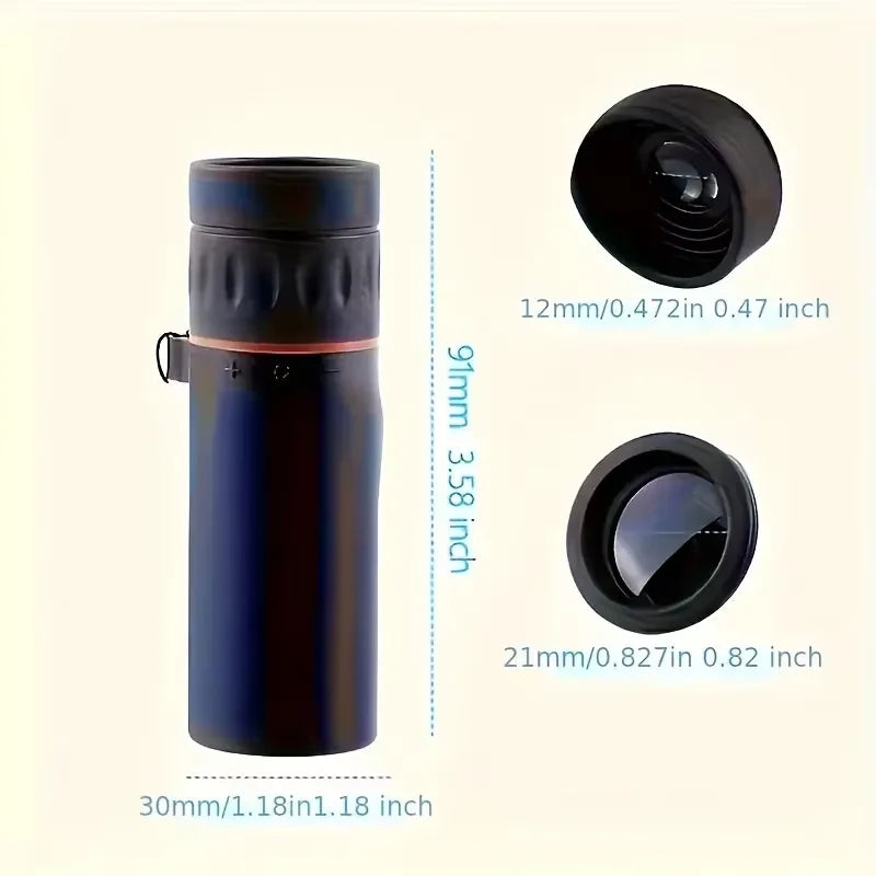 2000x25 HD Monocular Telescope Mini Portable Mobile Phone Telescope with Holder Outdoor Camping Hunting Birdwatching Telescopes