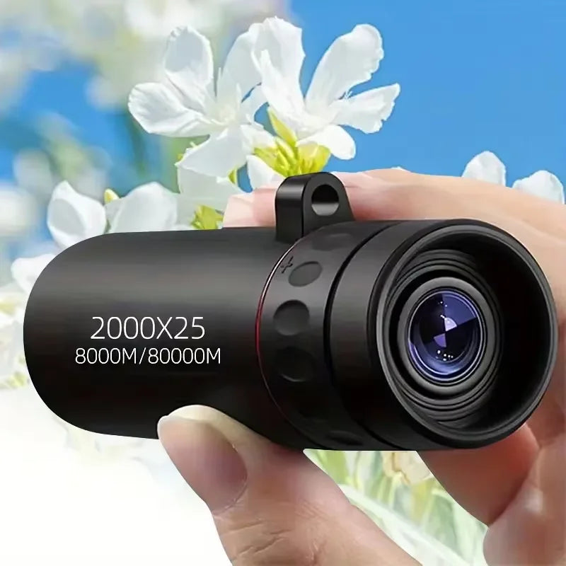 2000x25 HD Monocular Telescope Mini Portable Mobile Phone Telescope with Holder Outdoor Camping Hunting Birdwatching Telescopes