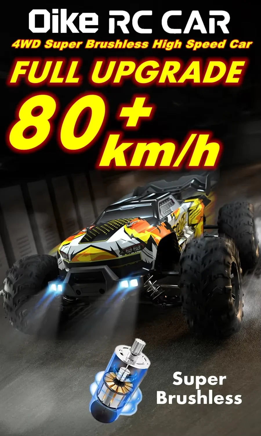 Oike 4WD Remote Control Car Off Road 4x4 RC Car High Speed Buggy Truck Super Brushless 50 or 80KM/H Fast Drift Racing Toy Gift