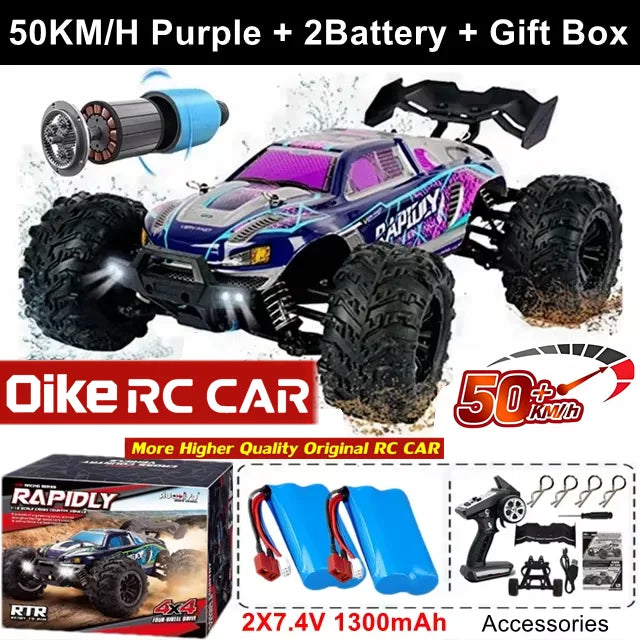 Oike 4WD Remote Control Car Off Road 4x4 RC Car High Speed Buggy Truck Super Brushless 50 or 80KM/H Fast Drift Racing Toy Gift