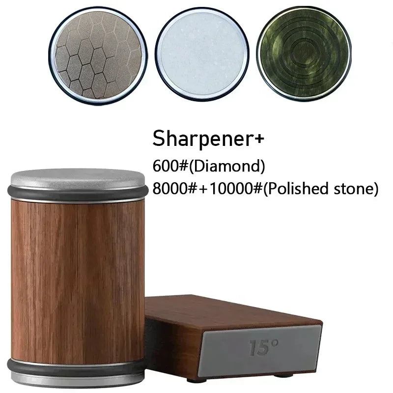 Rolling Knife Sharpener Magnetic Knife Holder Diamond Sharpening Stone Kit with 15 and 20 Degrees Angle Roller Kitchen Accessory