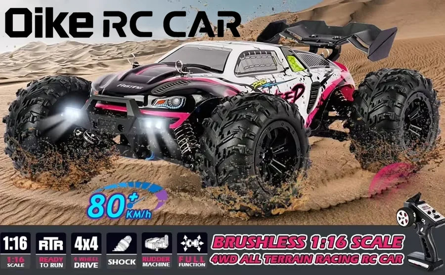 Oike 4WD Remote Control Car Off Road 4x4 RC Car High Speed Buggy Truck Super Brushless 50 or 80KM/H Fast Drift Racing Toy Gift
