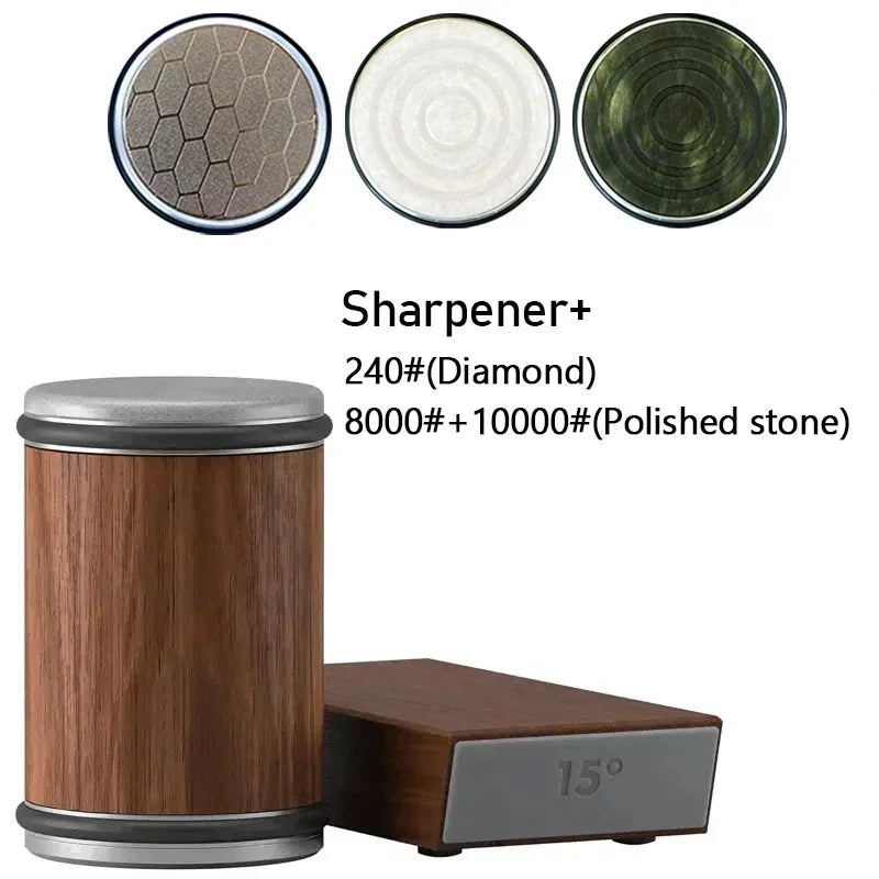 Rolling Knife Sharpener Magnetic Knife Holder Diamond Sharpening Stone Kit with 15 and 20 Degrees Angle Roller Kitchen Accessory