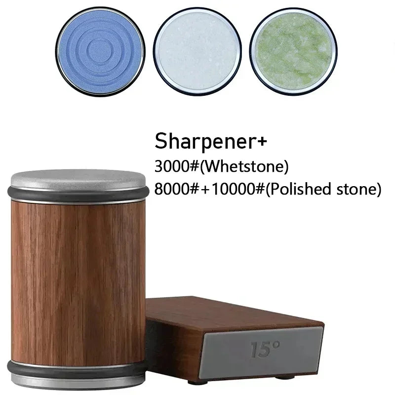 Rolling Knife Sharpener Magnetic Knife Holder Diamond Sharpening Stone Kit with 15 and 20 Degrees Angle Roller Kitchen Accessory