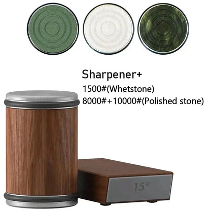 Rolling Knife Sharpener Magnetic Knife Holder Diamond Sharpening Stone Kit with 15 and 20 Degrees Angle Roller Kitchen Accessory