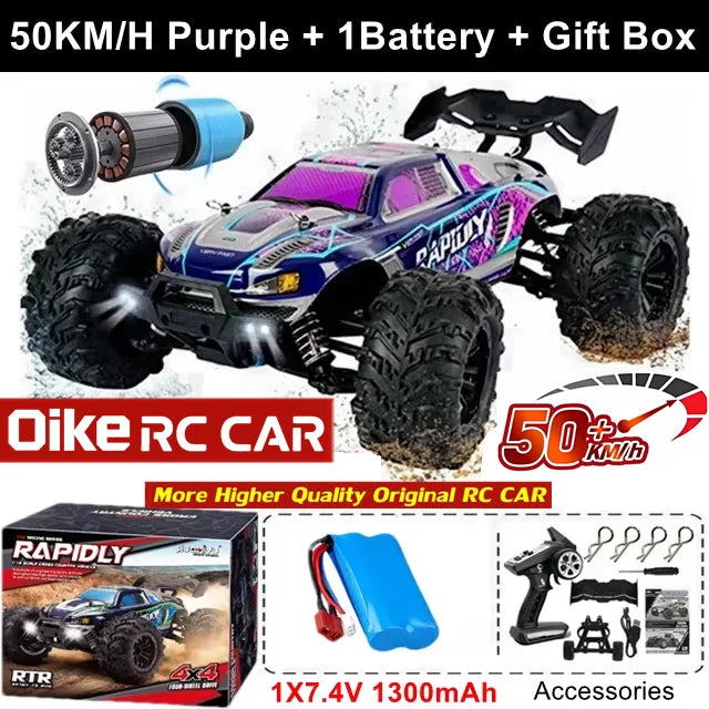 Oike 4WD Remote Control Car Off Road 4x4 RC Car High Speed Buggy Truck Super Brushless 50 or 80KM/H Fast Drift Racing Toy Gift