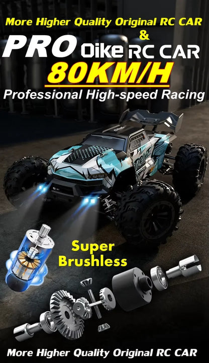 Oike 4WD Remote Control Car Off Road 4x4 RC Car High Speed Buggy Truck Super Brushless 50 or 80KM/H Fast Drift Racing Toy Gift