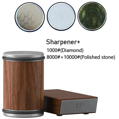 Rolling Knife Sharpener Magnetic Knife Holder Diamond Sharpening Stone Kit with 15 and 20 Degrees Angle Roller Kitchen Accessory