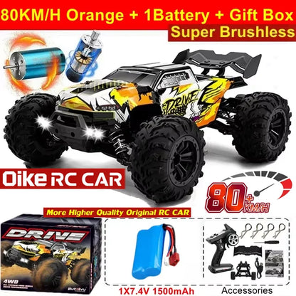 Oike 4WD Remote Control Car Off Road 4x4 RC Car High Speed Buggy Truck Super Brushless 50 or 80KM/H Fast Drift Racing Toy Gift