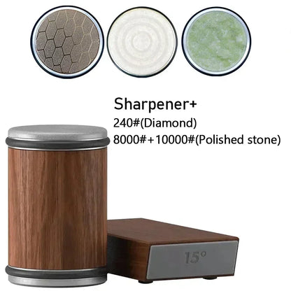 Rolling Knife Sharpener Magnetic Knife Holder Diamond Sharpening Stone Kit with 15 and 20 Degrees Angle Roller Kitchen Accessory