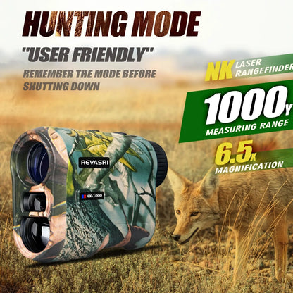REVASRI Hunting Laser Rangefinder 1000M with Type-C Rechargeable Hunting Range Finder with Target Acquisition Technology