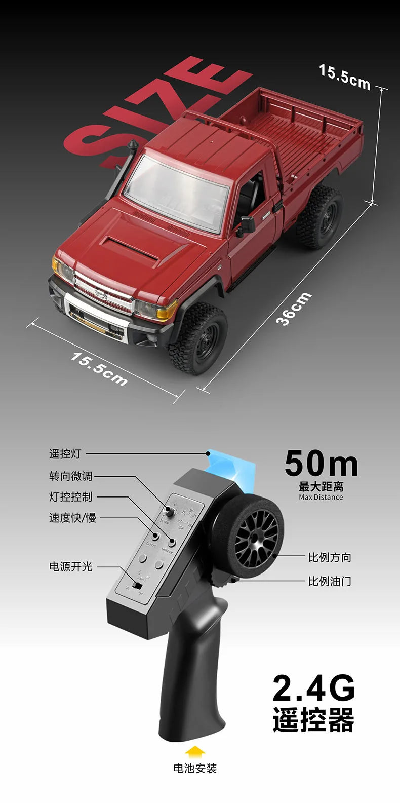 MN82 PRO LC79 RC Rock Crawler 1/12 MNRC RC Crawler 4x4 Off Road Remote Control Pickup Truck Climing Car 4WD 2.4G for Adults