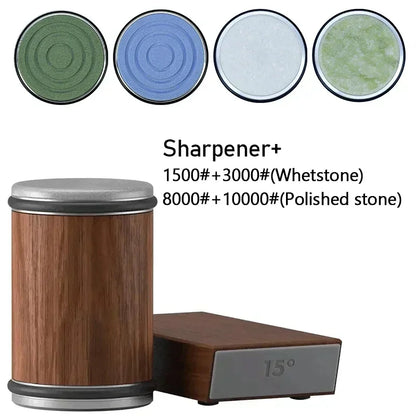 Rolling Knife Sharpener Magnetic Knife Holder Diamond Sharpening Stone Kit with 15 and 20 Degrees Angle Roller Kitchen Accessory
