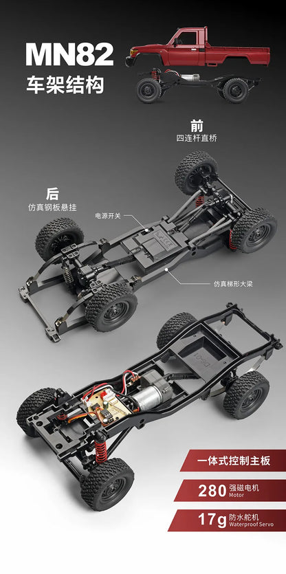 MN82 PRO LC79 RC Rock Crawler 1/12 MNRC RC Crawler 4x4 Off Road Remote Control Pickup Truck Climing Car 4WD 2.4G for Adults